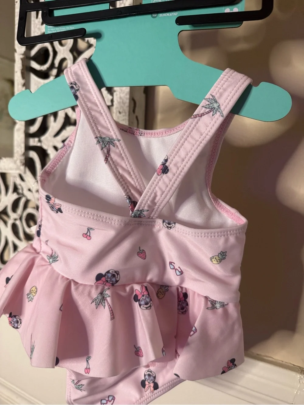 Disney Pink Minnie Mouse Ruffle One-Piece Kids Swimsuit
